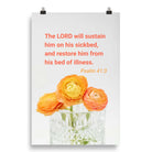 Psalm 41:3 - Bible Verse, LORD will sustain Enhanced Matte Paper Poster