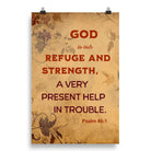 Psalm 46:1 - Bible Verse, God is Our Refuge Enhanced Matte Paper Poster