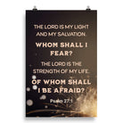 Psalm 27:1 - Bible Verse, The LORD is My Light Enhanced Matte Paper Poster