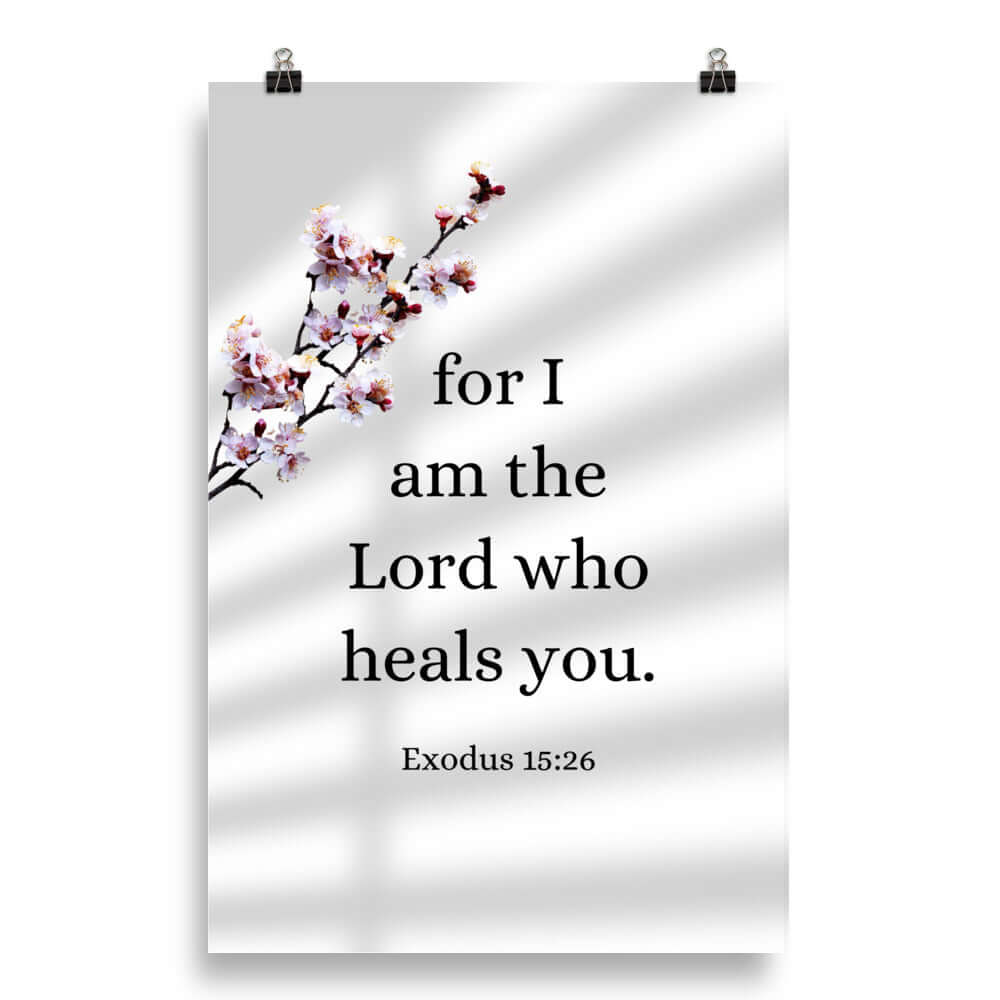 Exodus 15:26 Bible Verse, diligently listen Enhanced Matte Paper Poster