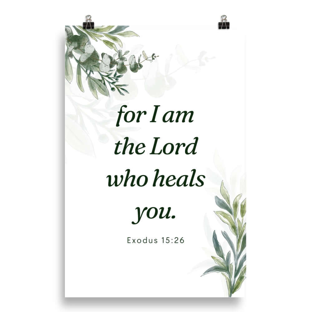 Exodus 15:26 Bible Verse, Gods voice Enhanced Matte Paper Poster