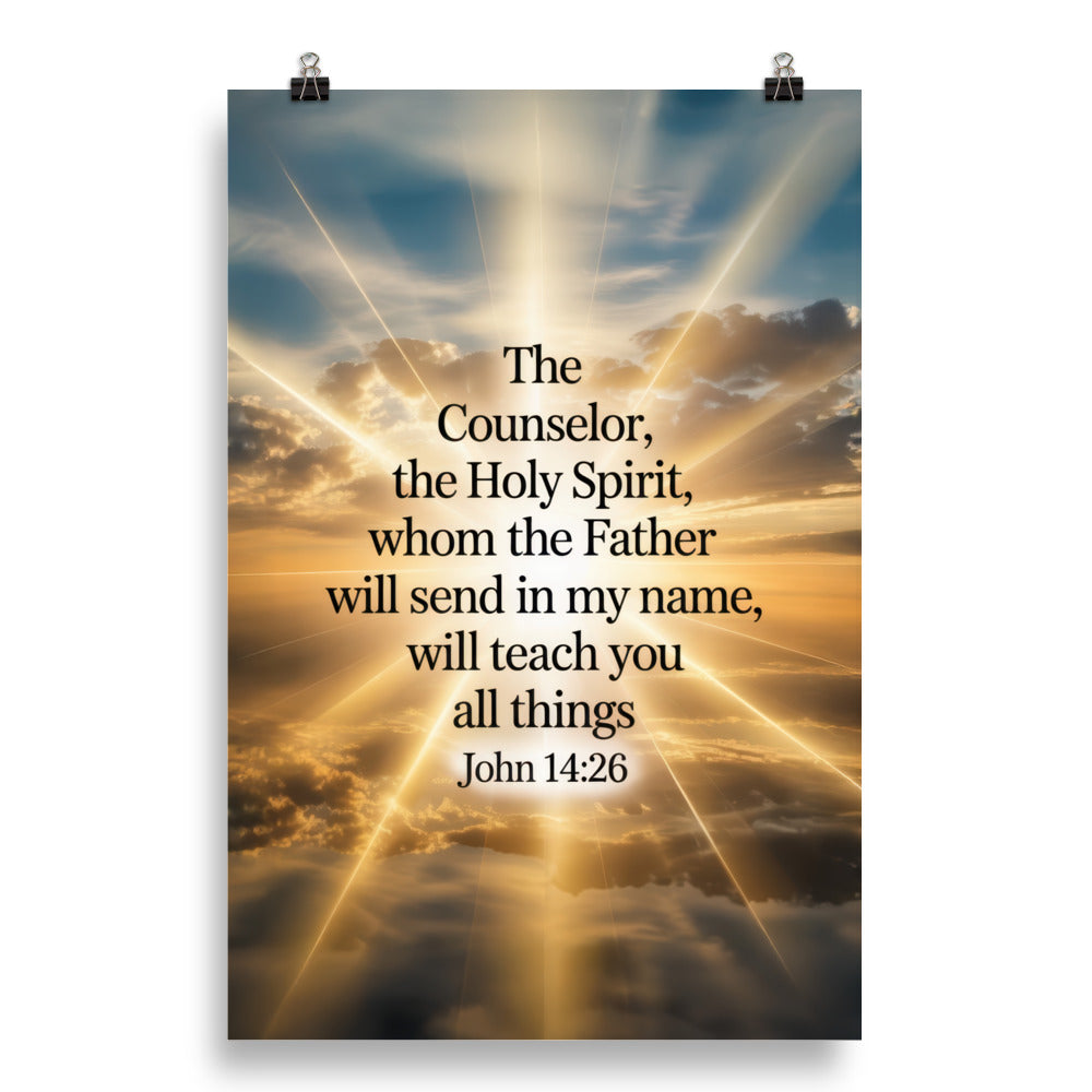 John 14:26 Bible Verse will send Enhanced Matte Paper Poster 20″×30″
