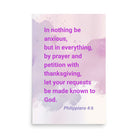 Phil 4:6 - Bible Verse, Prayer and Petition Enhanced Matte Paper Poster