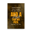 Psalm 119:105 - Bible Verse, lamp to my feet Enhanced Matte Paper Poster