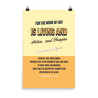 Heb 4:12 - Bible Verse, living and active Enhanced Matte Paper Poster