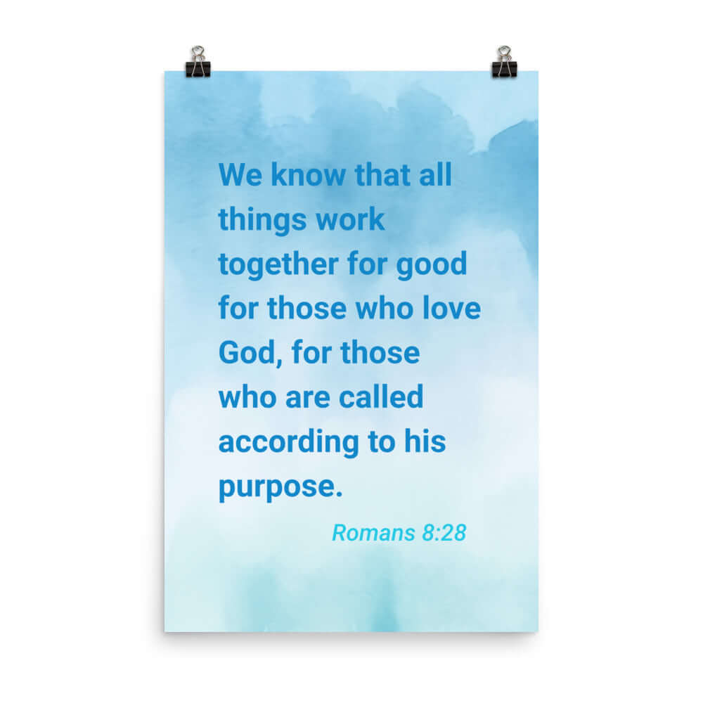 Rom 8:28 - Bible Verse, together for good Enhanced Matte Paper Poster