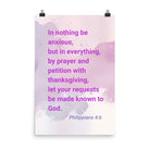 Phil 4:6 - Bible Verse, Prayer and Petition Enhanced Matte Paper Poster