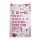 Romans 5:8 - Bible Verse, Christ Died for Us Enhanced Matte Paper Poster