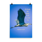 Matt 6:26, Graceful Heron, He'll Care for You Enhanced Matte Paper Poster