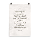 Joshua 1:9 Bible Verse, Be strong Enhanced Matte Paper Poster