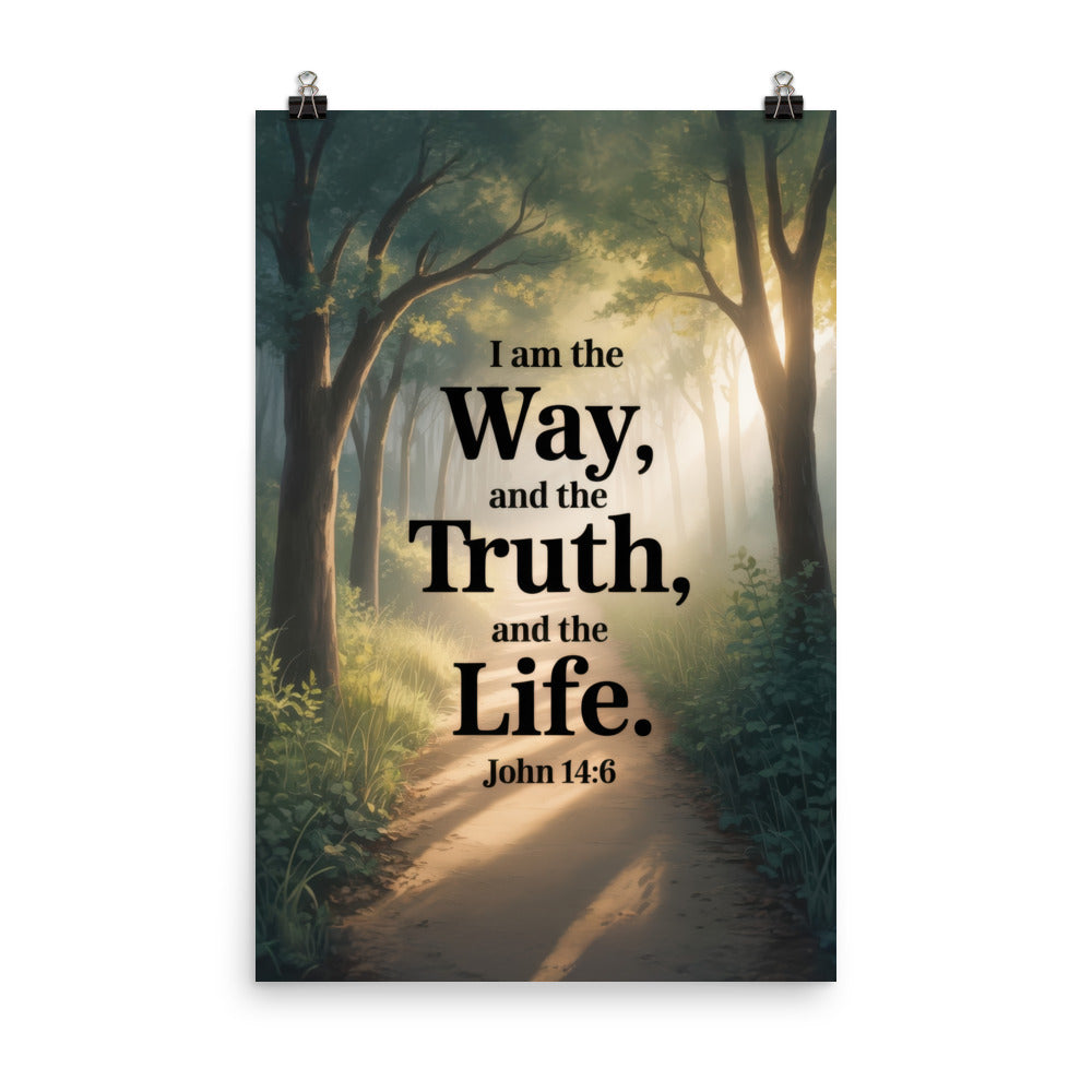 John 14:6 Bible Verse The Life Enhanced Matte Paper Poster 24″×36″