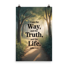 John 14:6 Bible Verse The Life Enhanced Matte Paper Poster 24″×36″