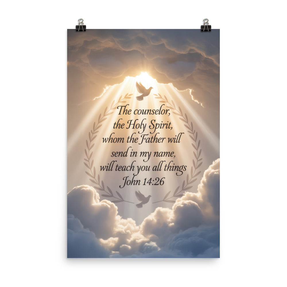 John 14:26 Bible Verse Counselor Enhanced Matte Paper Poster 24″×36″