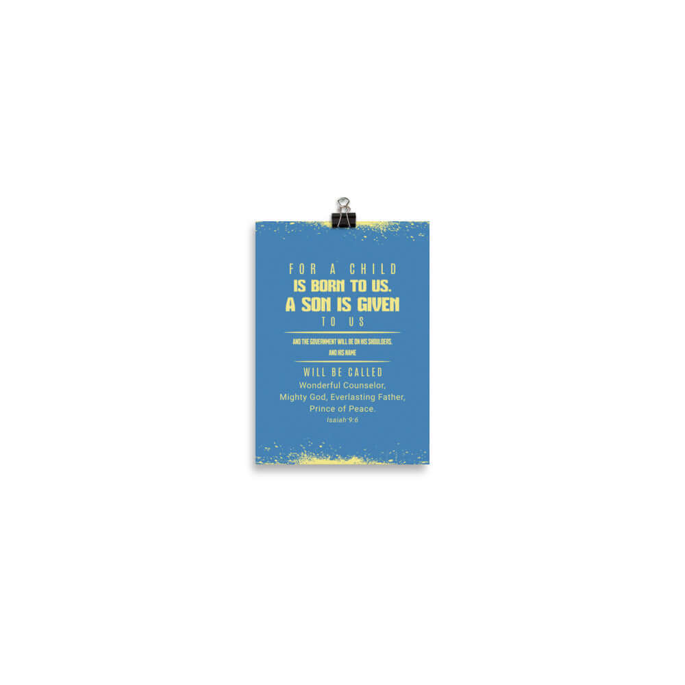 Isaiah 9:6 - Bible Verse, Mighty God Enhanced Matte Paper Poster