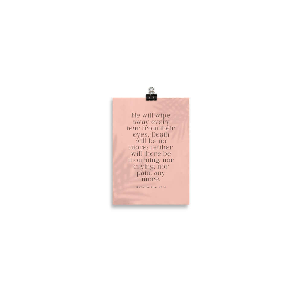 Revelation 21:4 Bible Verse, their eyes Enhanced Matte Paper Poster