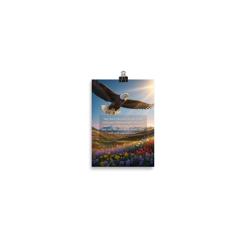Isaiah 40:31 Bible Verse Who Wait Enhanced Matte Paper Poster 5″×7″