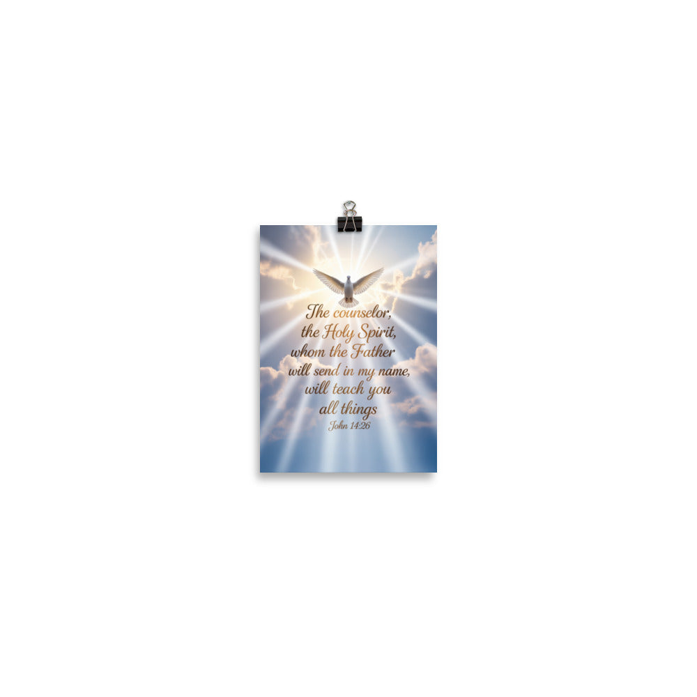 John 14:26 Bible Verse Father Enhanced Matte Paper Poster 5″×7″
