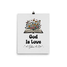 1 John 4:8 - Bible Verse, God is Love Enhanced Matte Paper Poster