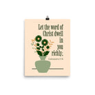 Col 3:16 - Bible Verse, word of Christ Enhanced Matte Paper Poster