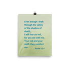 Psalm 23:4 - Bible Verse, fear no evil Enhanced Matte Paper Poster