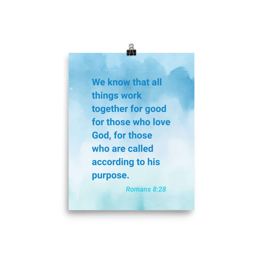 Rom 8:28 - Bible Verse, together for good Enhanced Matte Paper Poster