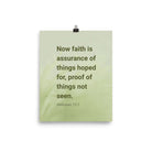 Heb 11:1 - Bible Verse, faith is assurance Enhanced Matte Paper Poster