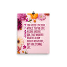 John 3:16 - Bible Verse, For God So Loved Enhanced Matte Paper Poster