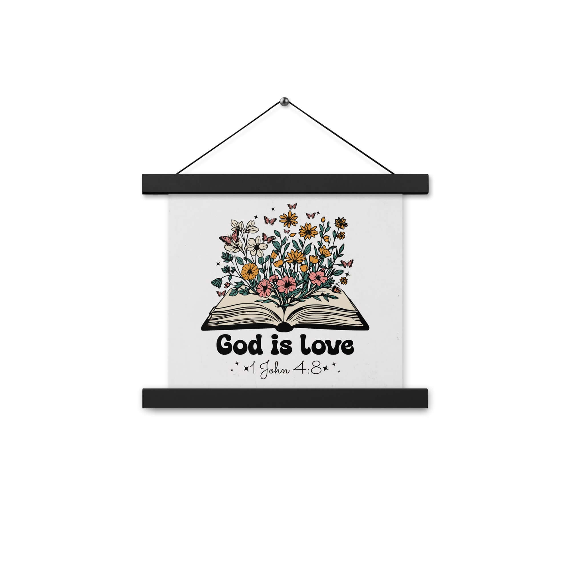 1 John 4:8 - Bible Verse, God is Love Enhanced Matte Paper Poster With Hanger