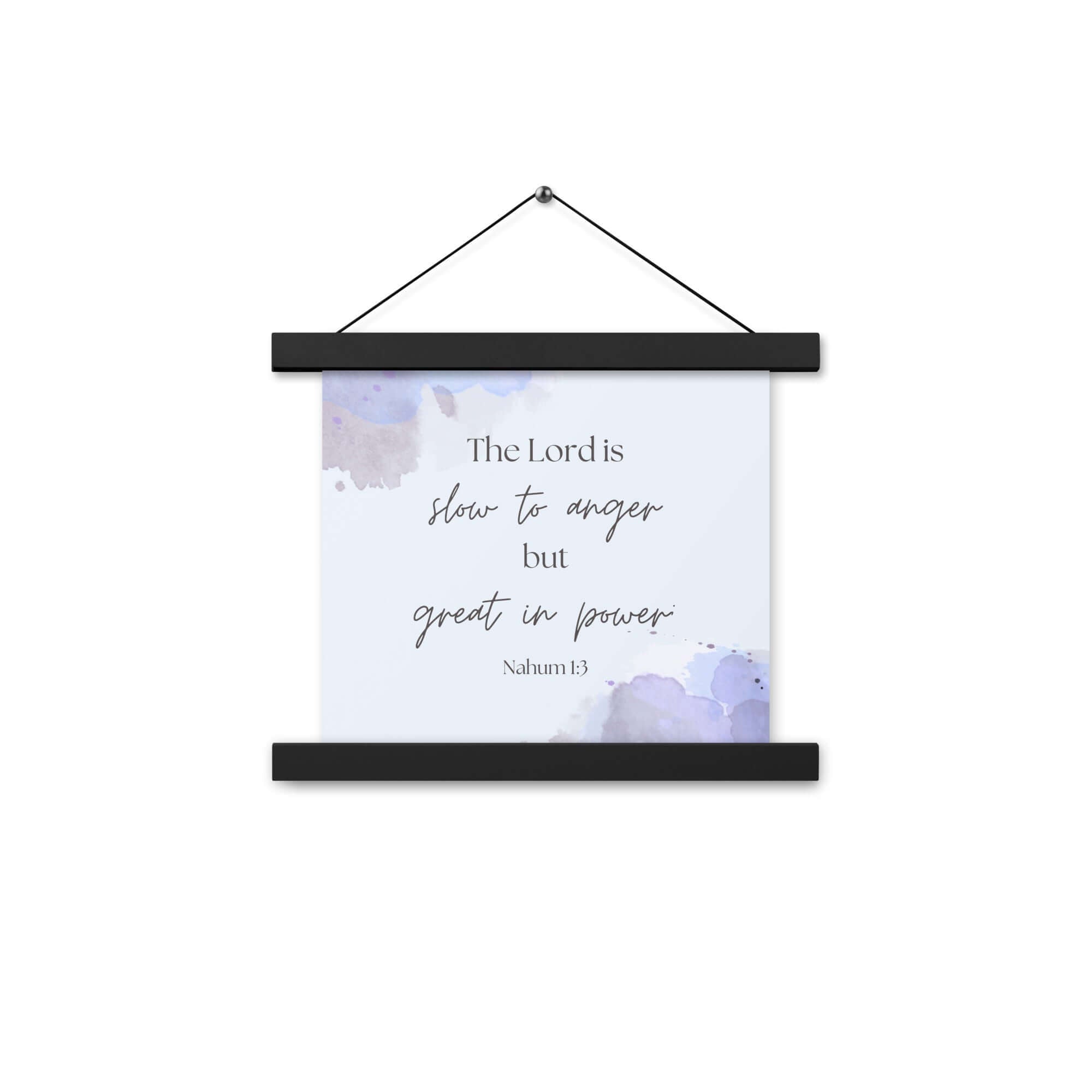 Nahum 1:3 Bible Verse, great in power Enhanced Matte Paper Poster With Hanger