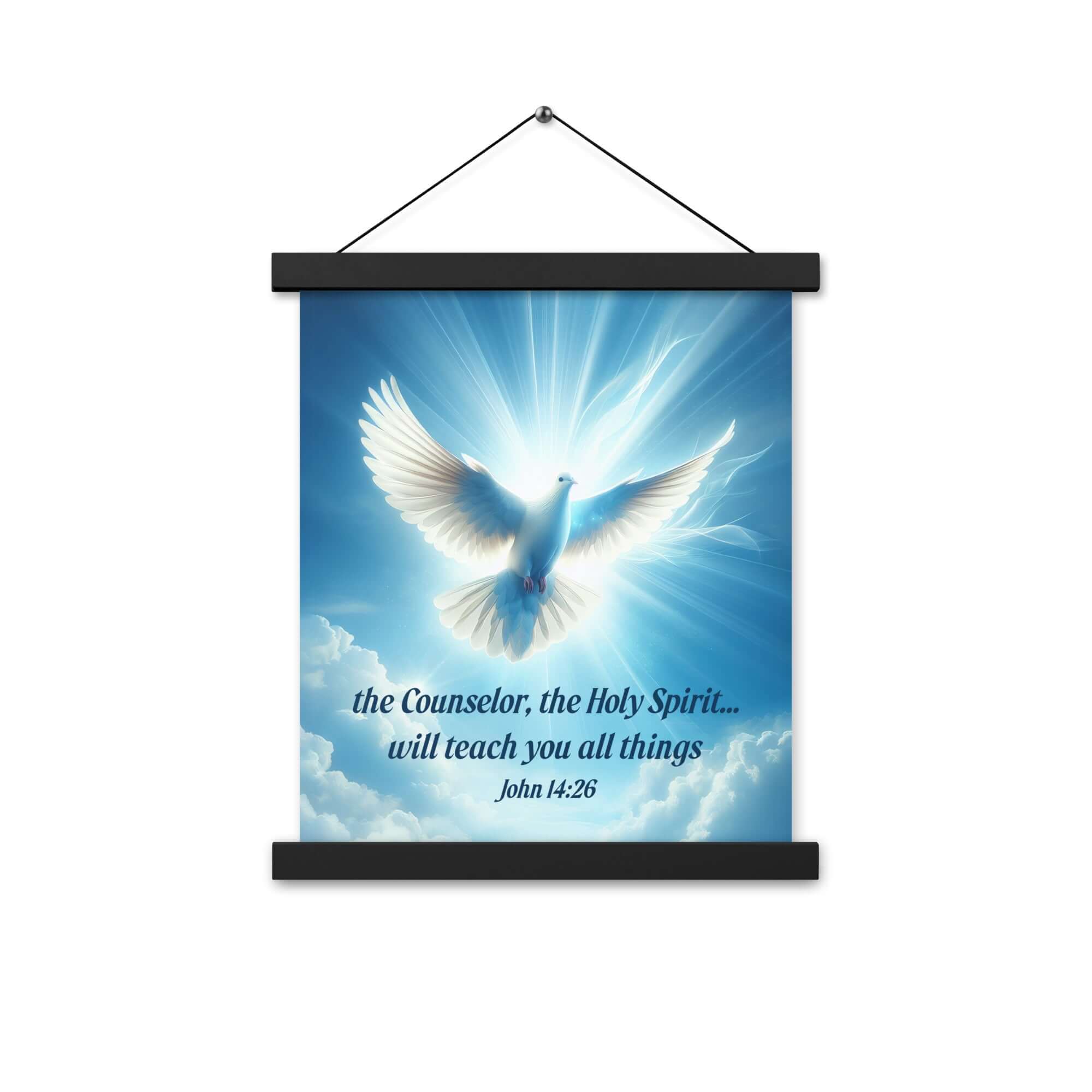 John 14:26 - Bible Verse, Holy Spirit Dove Hanger Poster