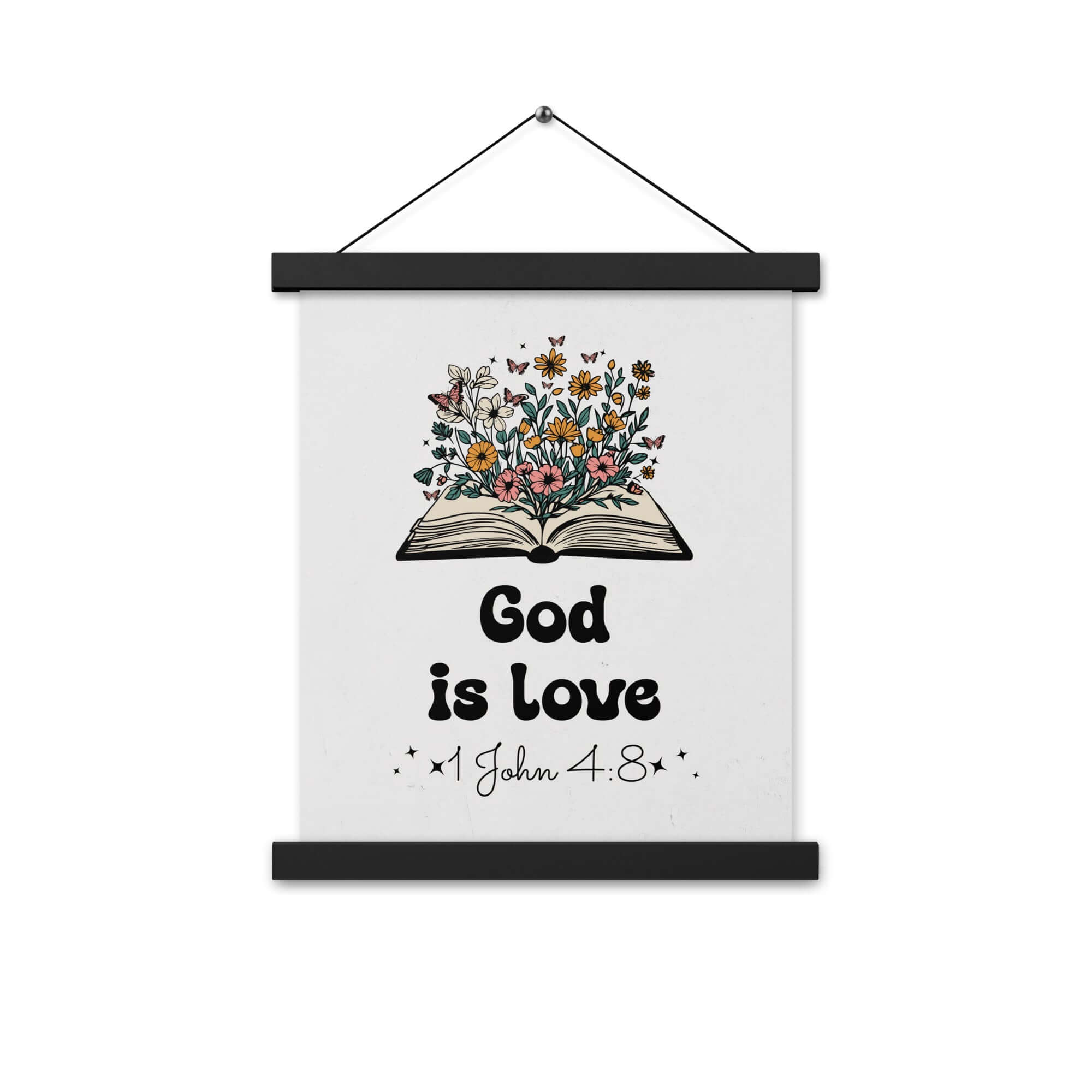 1 John 4:8 - Bible Verse, God is Love Enhanced Matte Paper Poster With Hanger