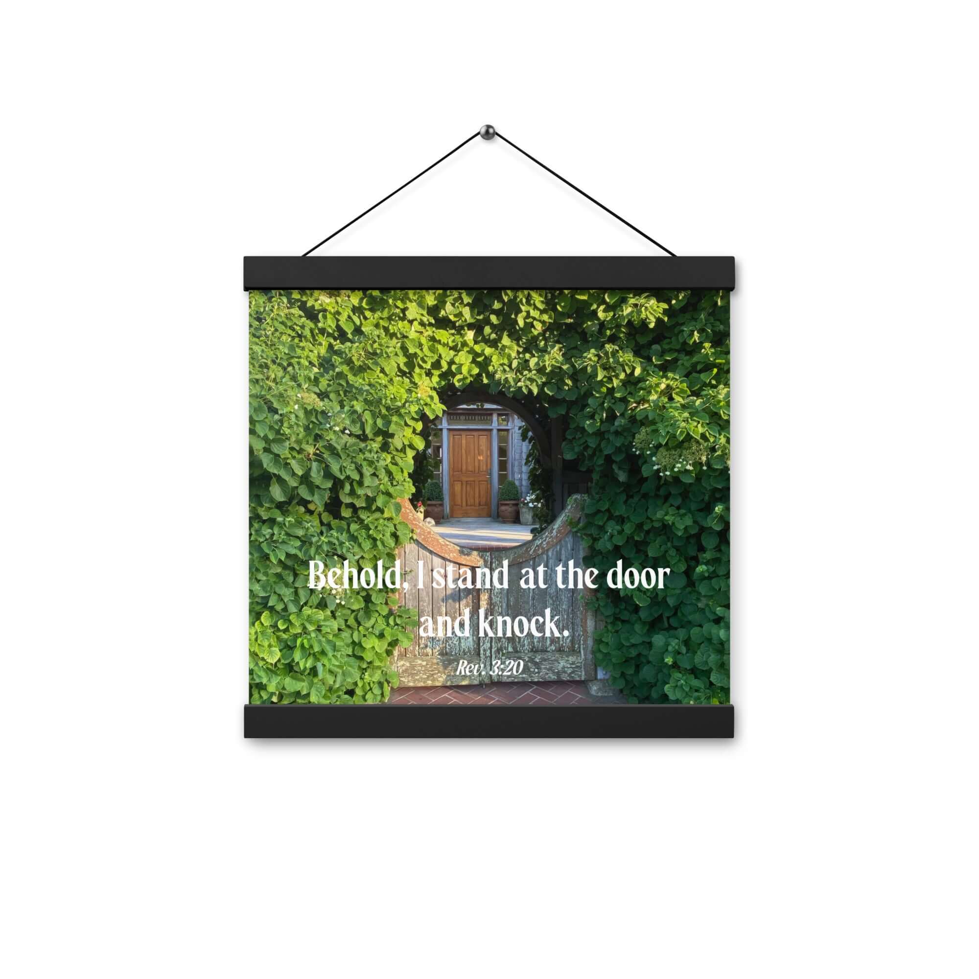 Rev 3:20 Bible Verse, Garden Doorway Hanger Poster
