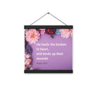 Psalm 147:3 - Bible Verse, He heals the broken Enhanced Matte Paper Poster With Hanger