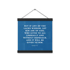 James 1:5 Bible Verse, gives to all Enhanced Matte Paper Poster With Hanger