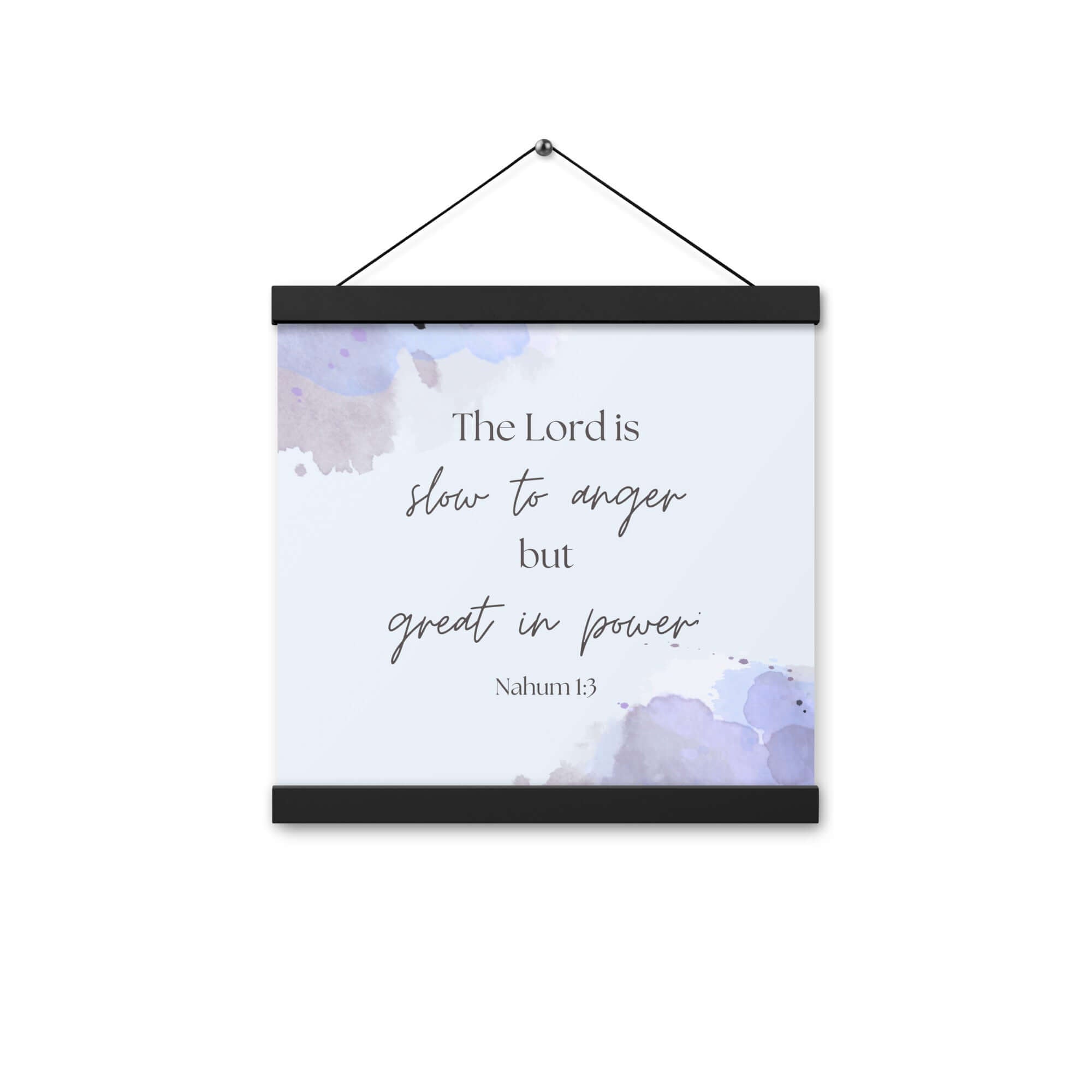 Nahum 1:3 Bible Verse, great in power Enhanced Matte Paper Poster With Hanger