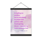 Phil 4:6 - Bible Verse, Prayer and Petition Enhanced Matte Paper Poster With Hanger