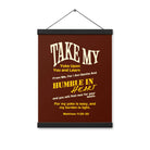 Matt 11:29-30 - Bible Verse, learn from me Enhanced Matte Paper Poster With Hanger