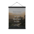 James 4:8 Bible Verse, Cleanse your Enhanced Matte Paper Poster With Hanger