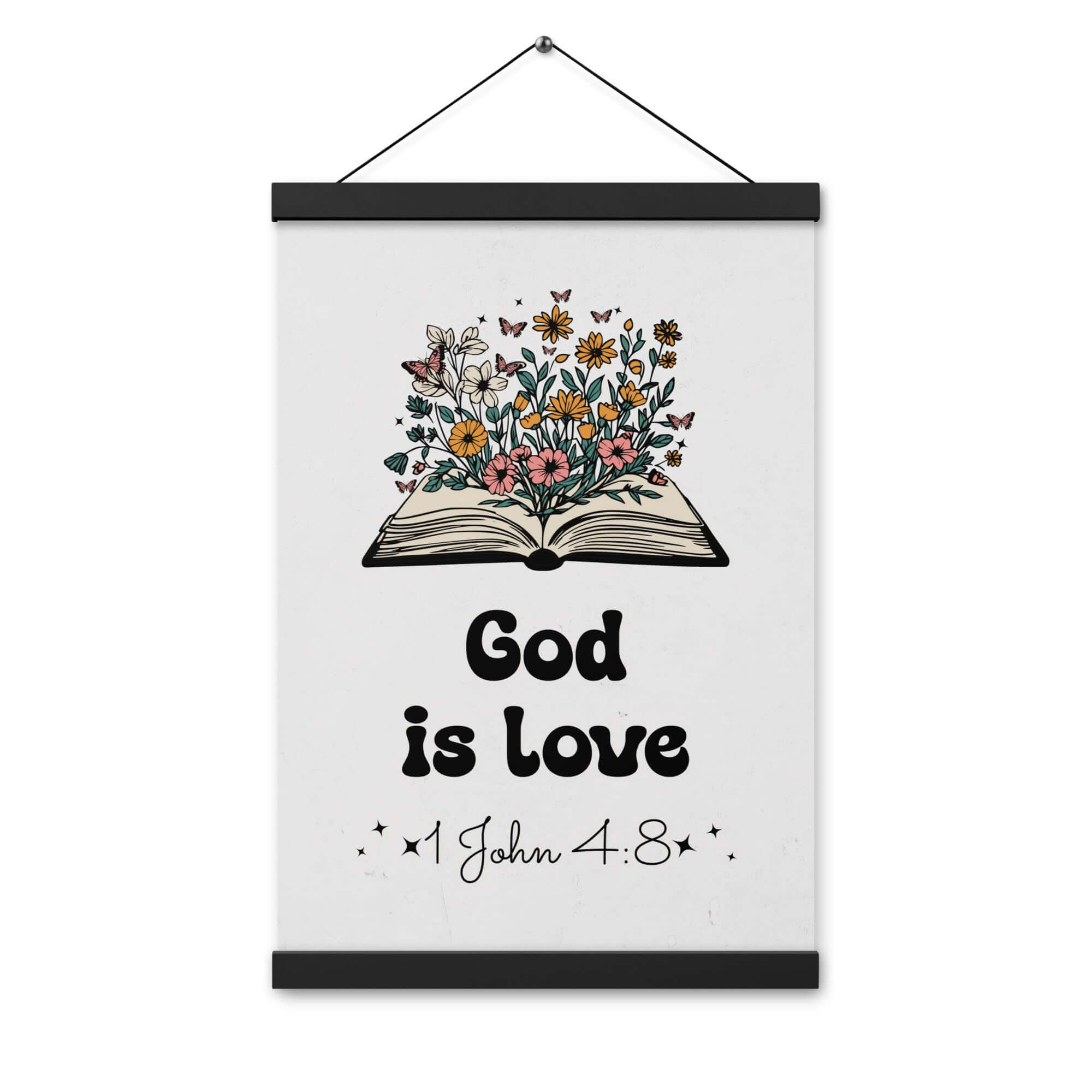 1 John 4:8 - Bible Verse, God is Love Enhanced Matte Paper Poster With Hanger