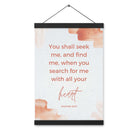 Jeremiah 29:13 - Bible Verse, find me Enhanced Matte Paper Poster With Hanger