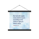 Phil 4:19 - Bible Verse, God will supply Enhanced Matte Paper Poster With Hanger