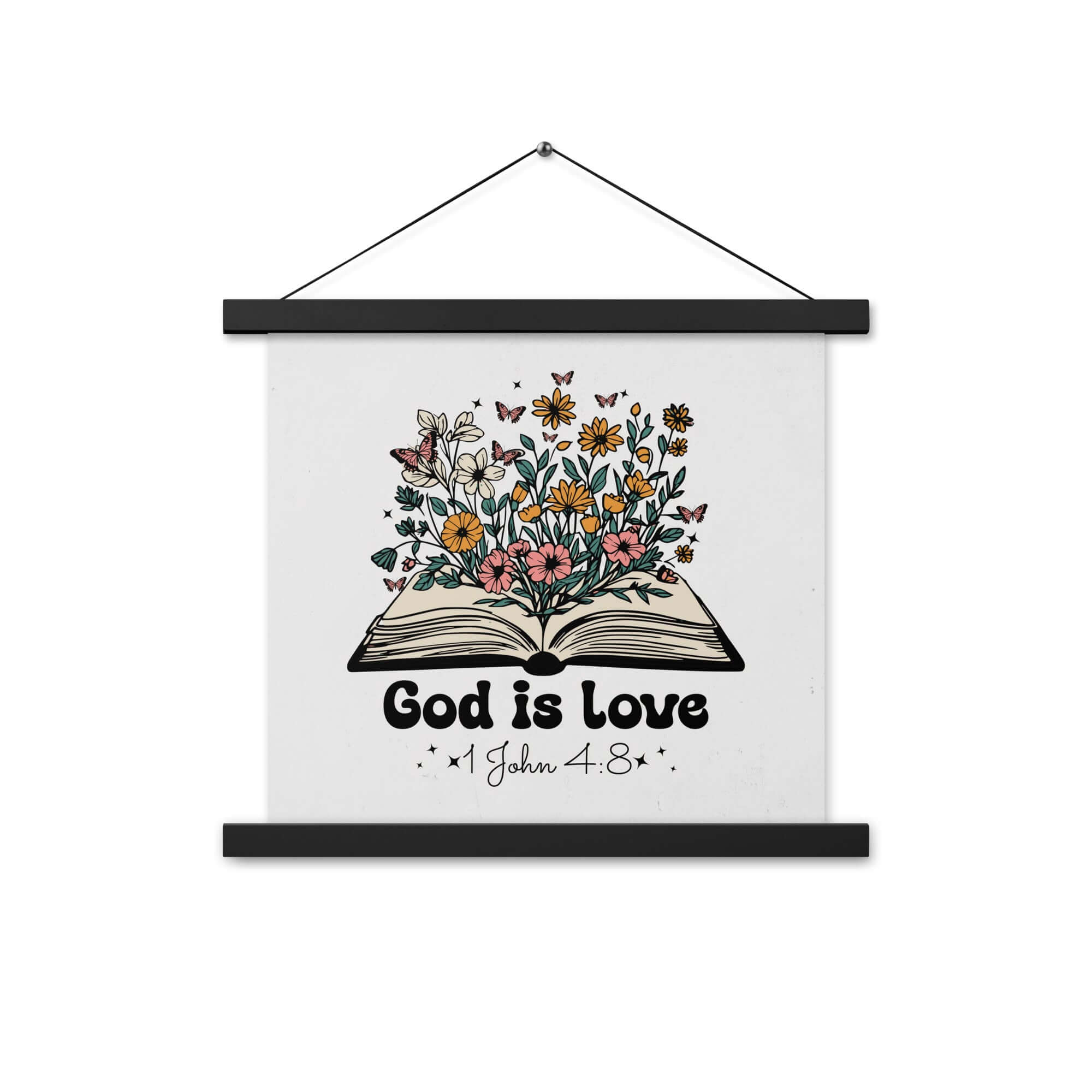 1 John 4:8 - Bible Verse, God is Love Enhanced Matte Paper Poster With Hanger