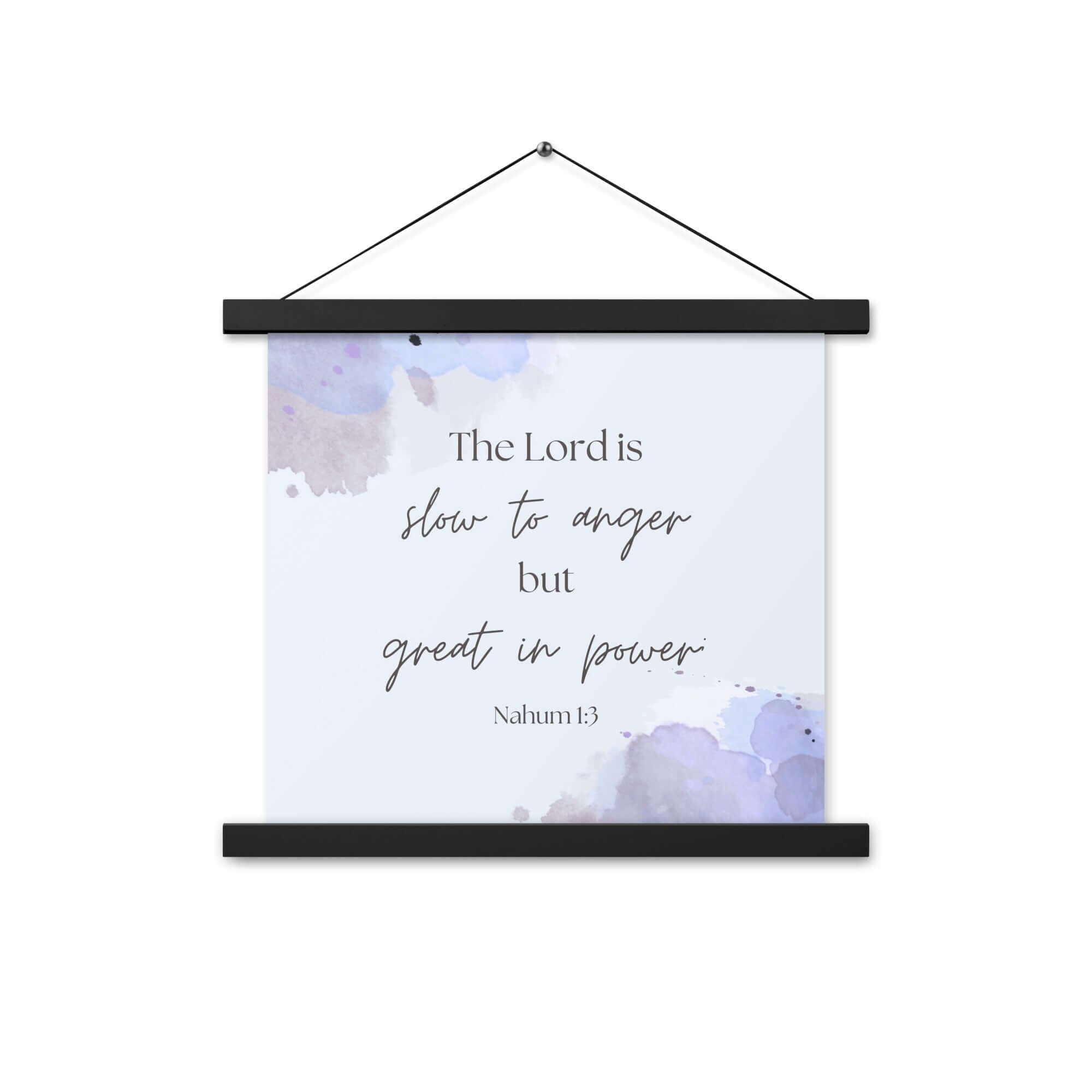 Nahum 1:3 Bible Verse, great in power Enhanced Matte Paper Poster With Hanger