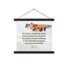 John 3:16 Bible Verse, He gave His Son Enhanced Matte Paper Poster With Hanger