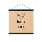 John 14:6 Bible Verse, Color Text Brown Background Hanger Poster