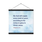 Phil 4:19 - Bible Verse, God will supply Enhanced Matte Paper Poster With Hanger