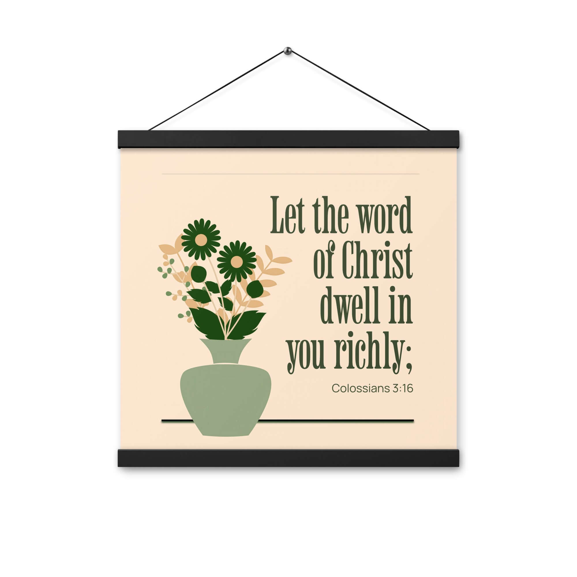 Col 3:16 - Bible Verse, word of Christ Enhanced Matte Paper Poster With Hanger