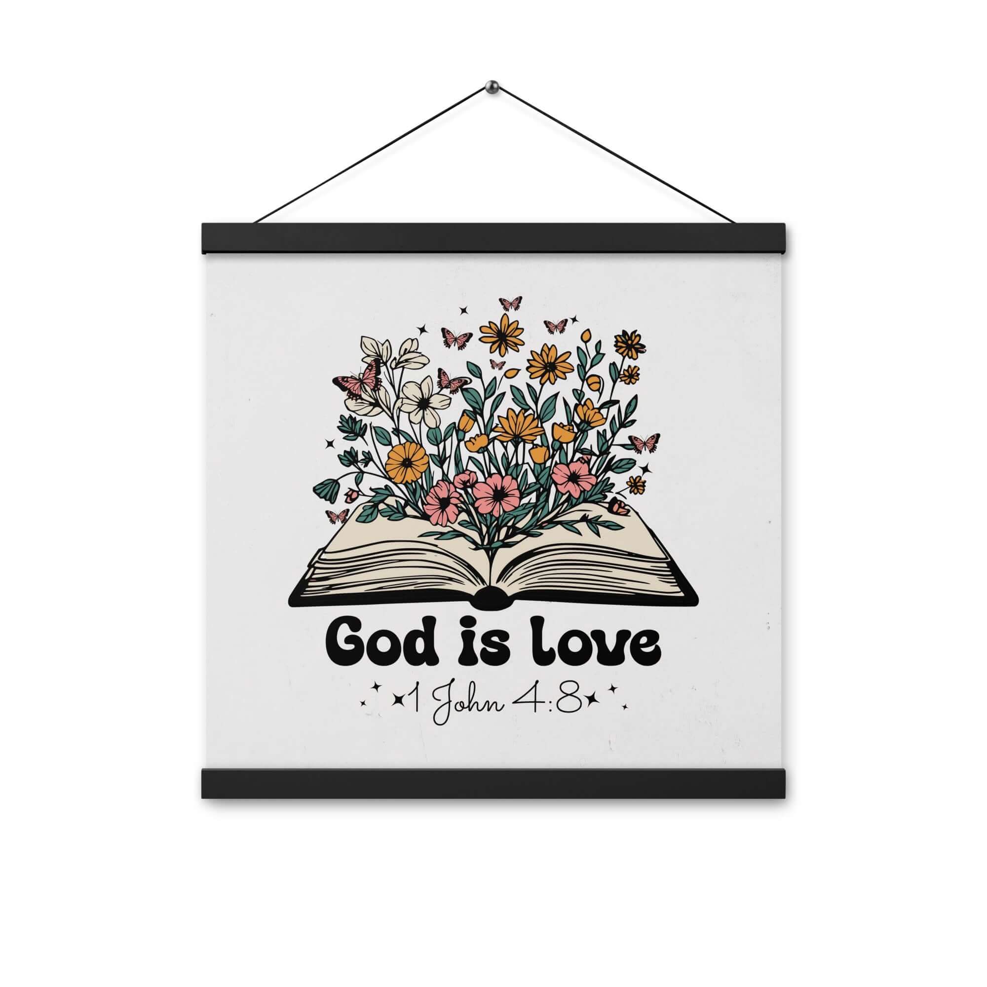 1 John 4:8 - Bible Verse, God is Love Enhanced Matte Paper Poster With Hanger