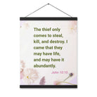 John 10:10 - Bible Verse, Abundant Life Enhanced Matte Paper Poster With Hanger