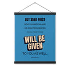 Matt 6:33 - Bible Verse, seek first God’s Kingdom Enhanced Matte Paper Poster With Hanger